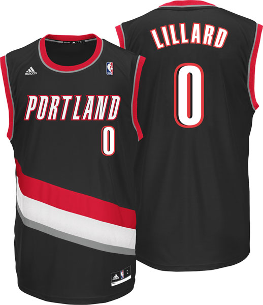  NBA Portland Trail Blazers 0 Damian Lillard New Revolution 30 Swingman Black Jersey